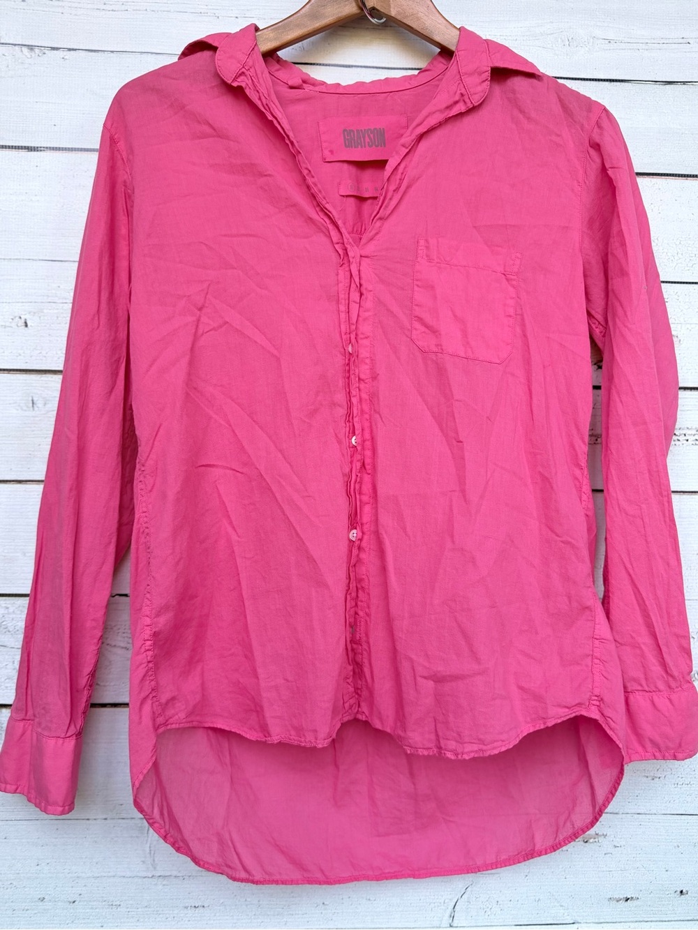 Grayson The Hero Oversized Long Sleeve Button Down Shirt - Size Small